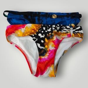 Natori‎ Swim Bottom Bundle XS Blue Tie-Dye & Multicolor Abstract Bikini Separate